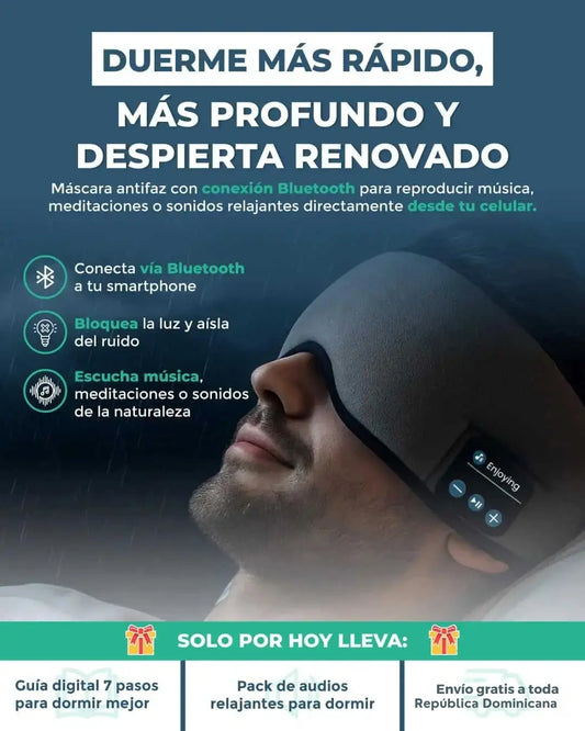 Antifaz Bluetooth 100% Relax | Duerme Profundo y Sin Interrupciones